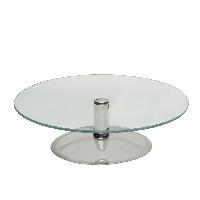 Round dish 37cm on a stainless foot H.9cm - Plat rond sur pied acier